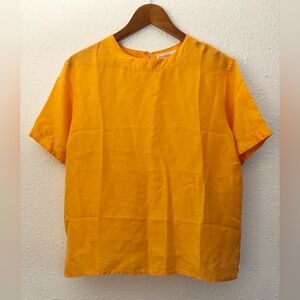 Jack Mulqueen 100% Silk Vintage Blouse Orange Size Large